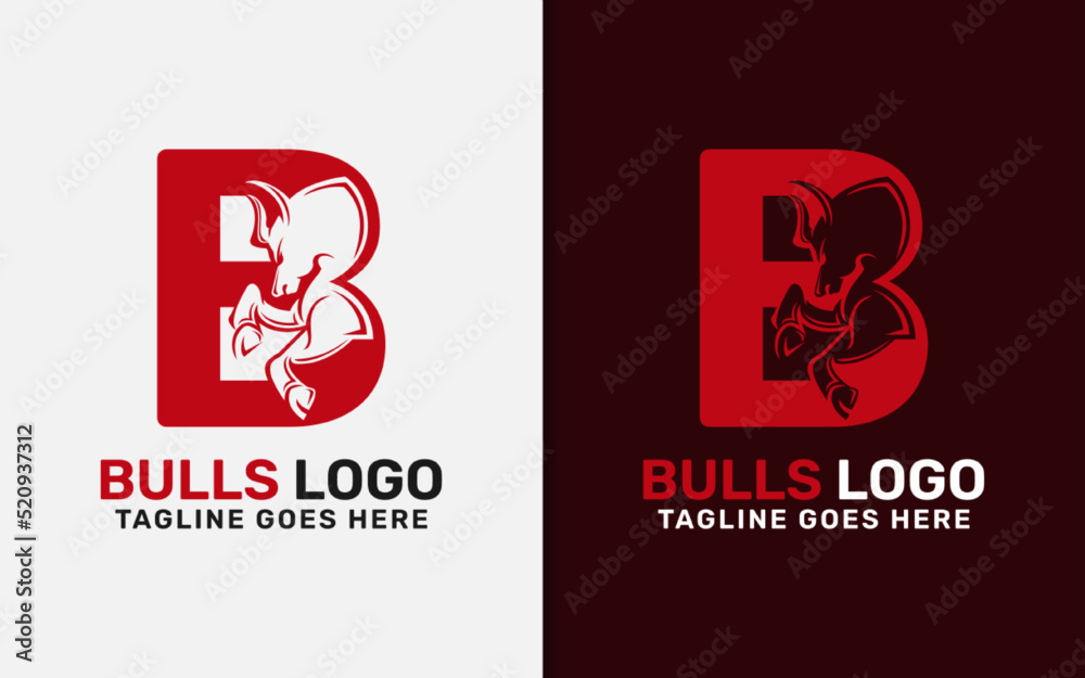 Abstract Initial Letter B Combined with Red Bull Concept Logo Design. Creative Monogram Vector Illustration. Abstract Initial Letter B Combined with Red Bull Concept Logo Design. Creative Monogram Vector Illustration.