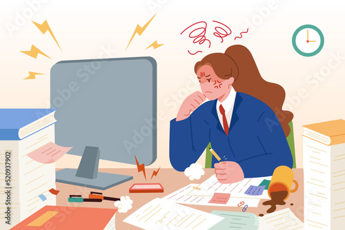 Stressed out working woman