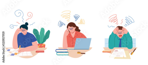 Employees with headaches at work