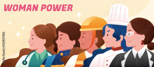 Woman power figure banner