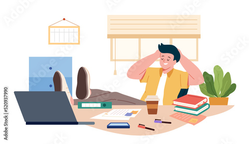 Man taking break at office
