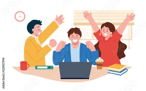 Business team celebrating success