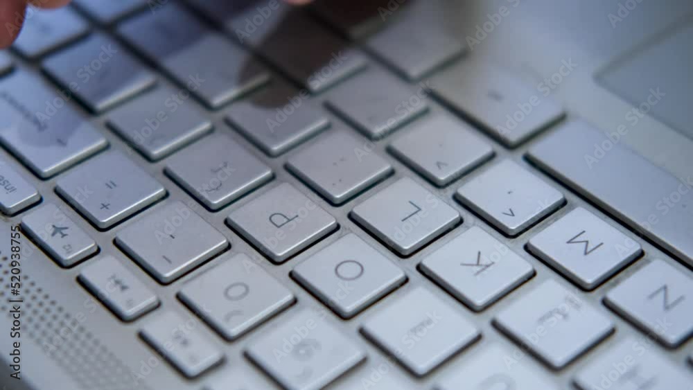 Closeup Of Kid Typing On Laptop Keyboard. Education Concept Closeup Of Kid Typing On Laptop Keyboard. Education Concept
