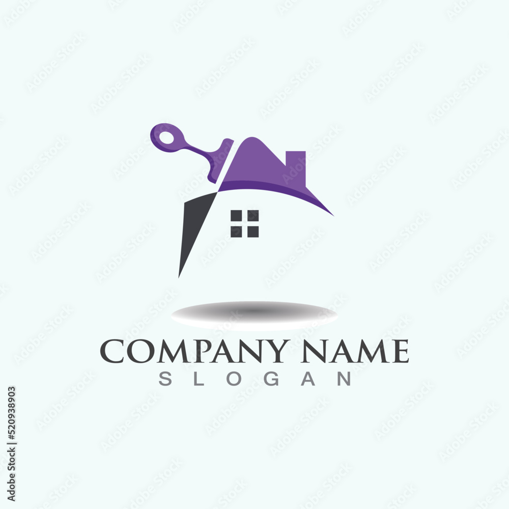 Home Renovation of painting logo design inspiration