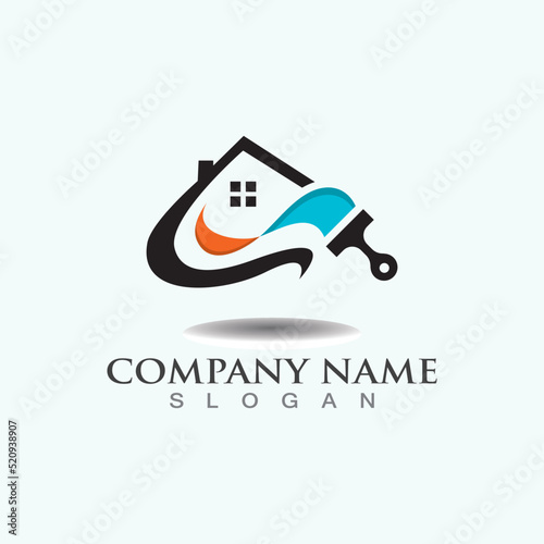 Home Renovation of painting logo design inspiration