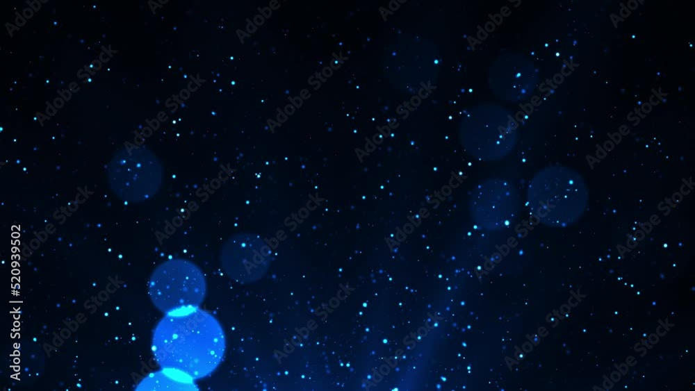 Glittering Blue Bokeh Particles and Dust Particles