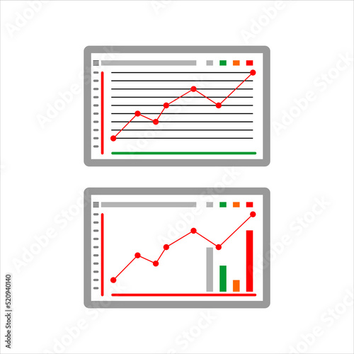 Two graphic chart on Tablet phone vector
