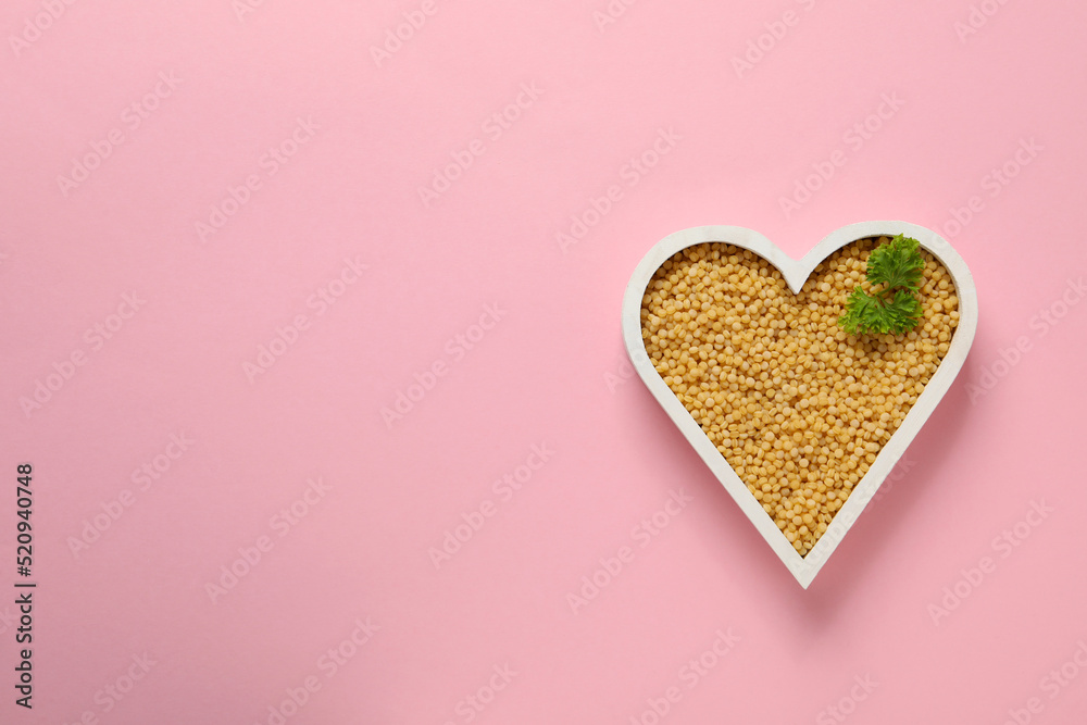 Concept of cooking, uncooked ptitim, space for text Concept of cooking, uncooked ptitim, space for text