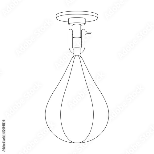Boxing speed bag vector sketch illustration.