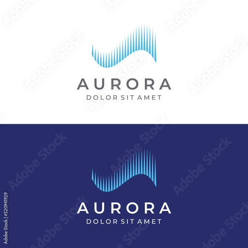 The light wave logo, inspired by the aurora light. With a modern concept.