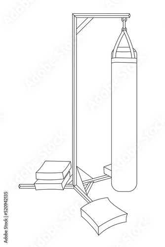 Heavy punching bag stand vector illustration.