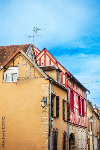 Street view of old village Sens in France