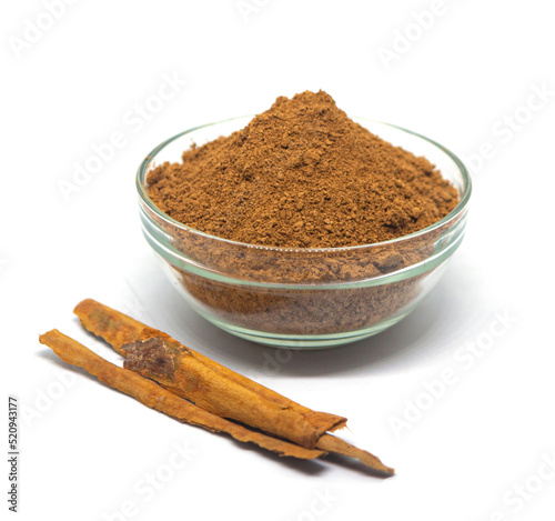 Ground ceylon cinnamon. Organic ground ceylon cinnamon. Sri Lankan authentic cinnamon. True cinnamon. Pure Ceylon cinnamon. Close up.