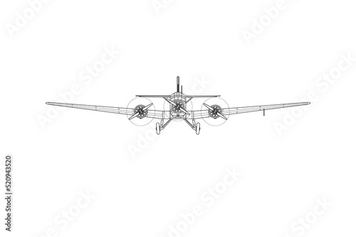 Avión de transporte trimotor de hélice photo