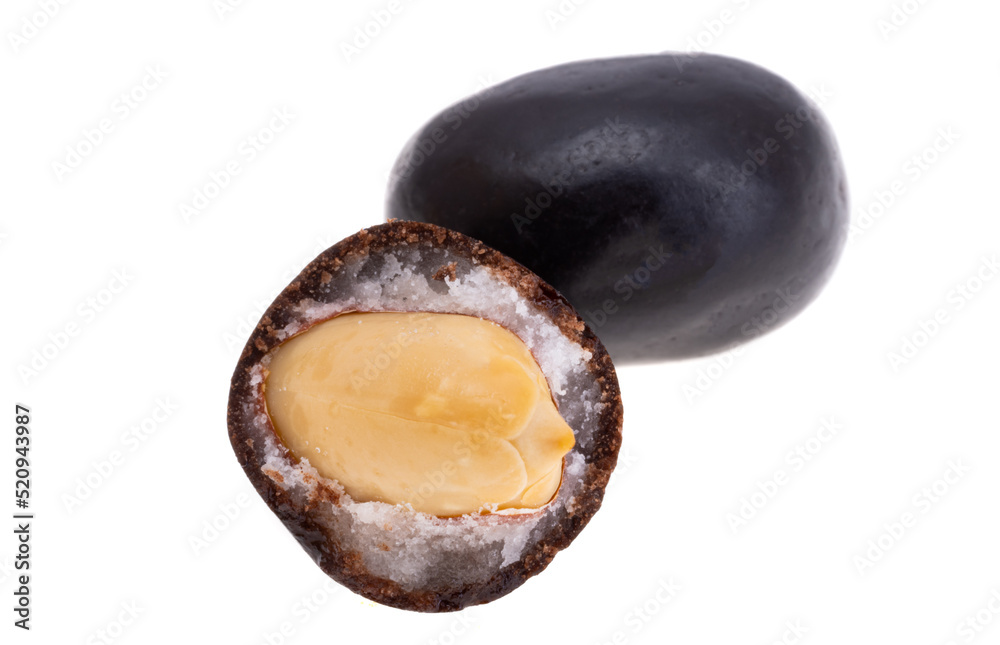 Fototapeta premium peanuts in chocolate glaze isolated