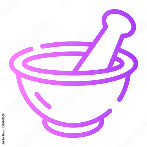 Mortar and pestle gradient icon
