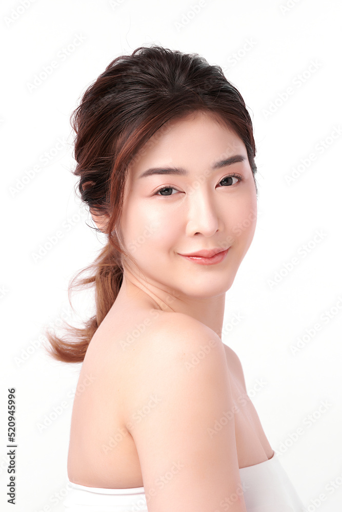 Beautiful young asian woman with clean fresh skin on white background, Face care, Facial treatment, Cosmetology, beauty and spa, Asian women portrait. Beautiful young asian woman with clean fresh skin on white background, Face care, Facial treatment, Cosmetology, beauty and spa, Asian women portrait.