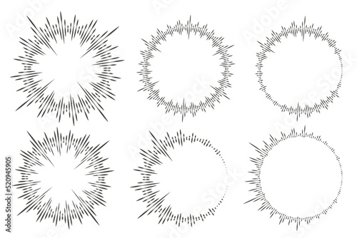 Circular music sound equalizer. Circle audio waves. Abstract radial radio and voice volume symbol. Vector illustration.