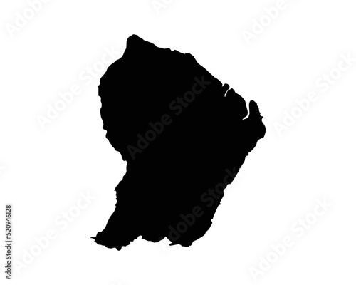 French Guiana Map. French Guianan Map. Black and White French Guianese Territory Border Boundary Line Outline Geography Shape Vector Illustration EPS Clipart photo
