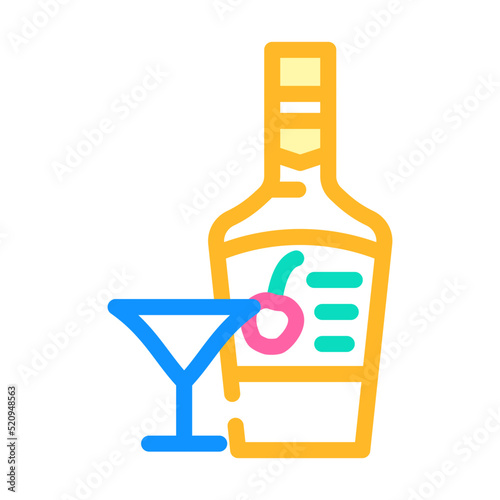 cherry liqueur alcohol color icon vector. cherry liqueur alcohol sign. isolated symbol illustration