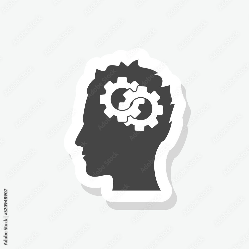 Gears in head sticker icon Gears in head sticker icon