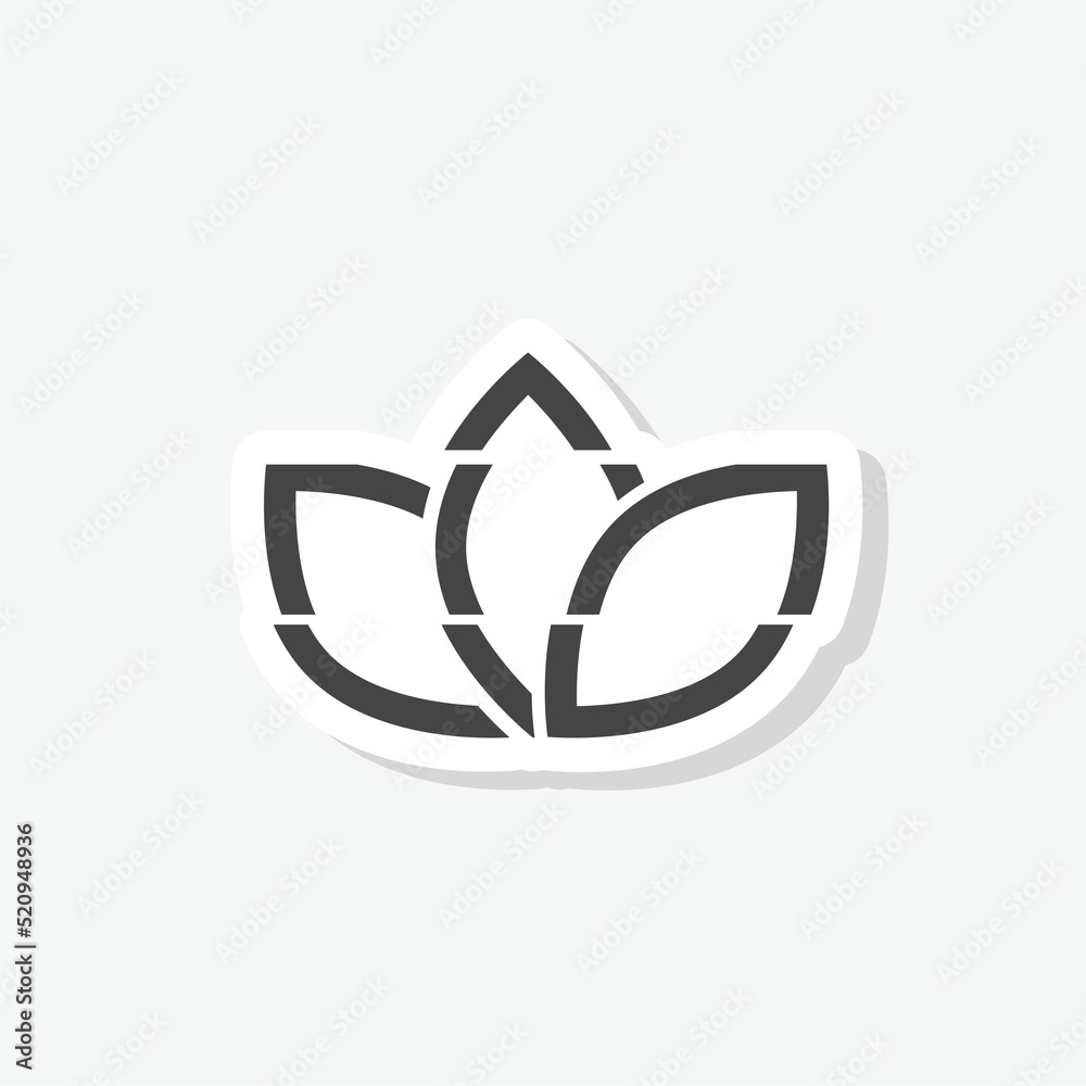 Lotus logo sticker icon isolated on white