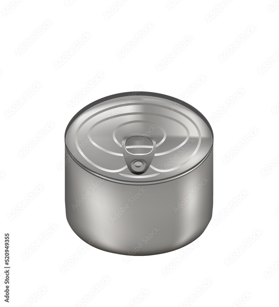 Closed metal food can, vector Closed metal food can, vector