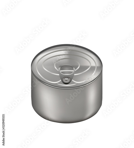 Closed metal food can, vector