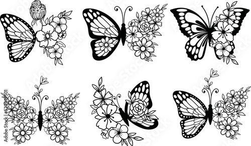 butterfly laser cut design bundle © MD