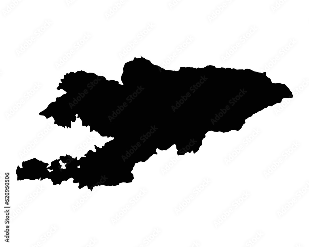 Kyrgyzstan Map. Kyrgyz Country Map. Black and White Kyrgyzstani National Nation Outline Geography Border Boundary Shape Territory Vector Illustration EPS Clipart