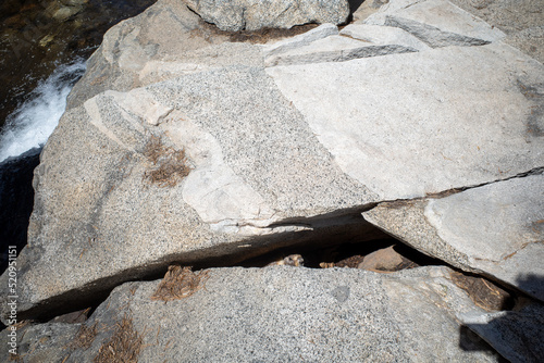 A marmot hides in rocks in Sequoia National Park, California photo