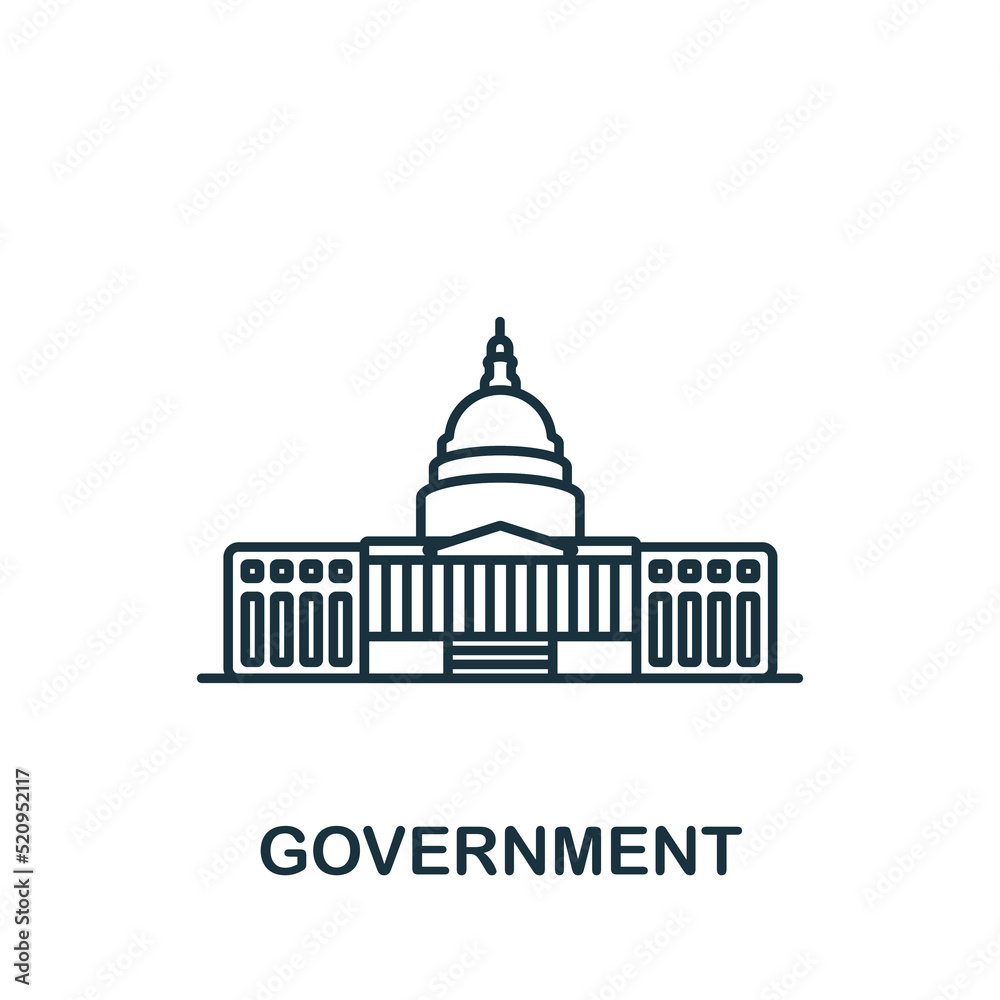 Government icon. Monochrome simple icon for templates, web design and infographics