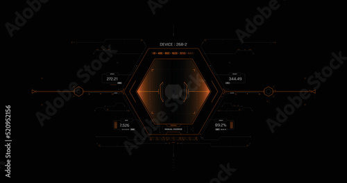Target HUD for the game screen, Futuristic design elements, Vector HUD set