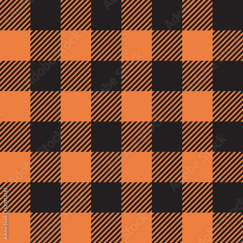 Buffalo plaid orange seamless pattern. Checkered repeat background.
