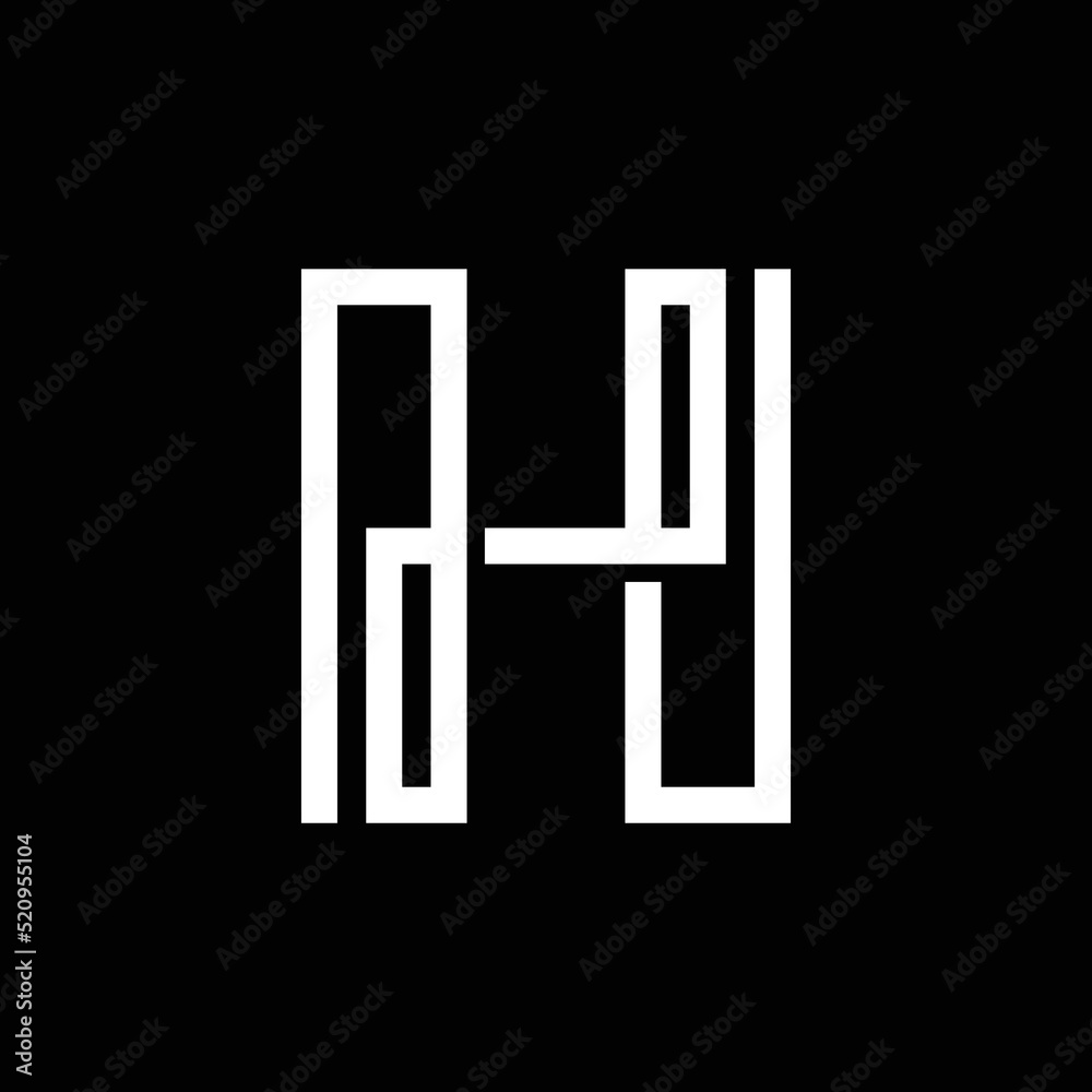 Modern letter H with overlapping line logo design Modern letter H with overlapping line logo design
