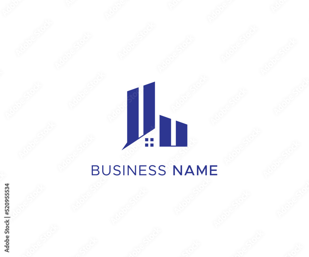 Real Estate Property Construction Broker Abstract Flat Minimalistic Home Premium Logo Design Template