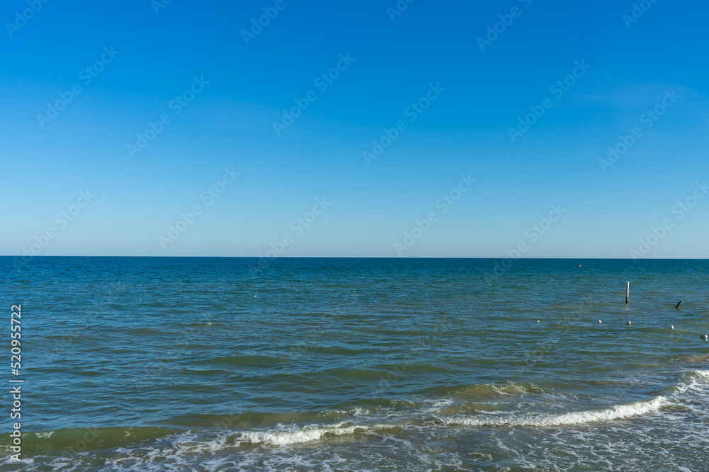 Landscape of Black Sea near Tuzly lagoons national park in Lebedivka, Ukraine