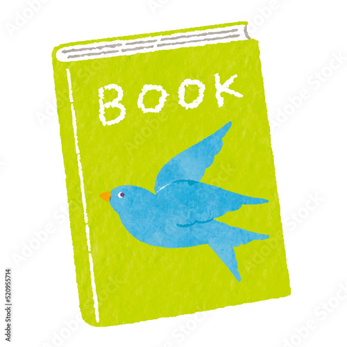 青い鳥の本　黄緑　イラスト