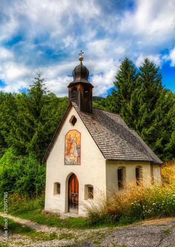 Saint Mary Chapel in the Village of Pardell, Val di Funes, Italy