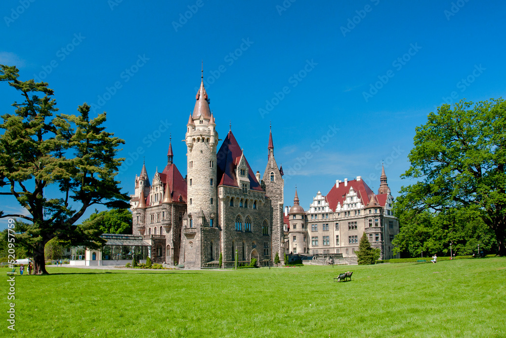 The Moszna Castle. Moszna, Opole Voivodeship, Poland