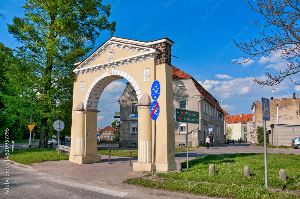 Entrance gate. Milicz, Lower Silesian Voivodeship, Poland.