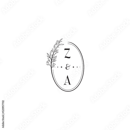 ZA elegant style wedding concept logo monogram which is good for digital branding or print photo