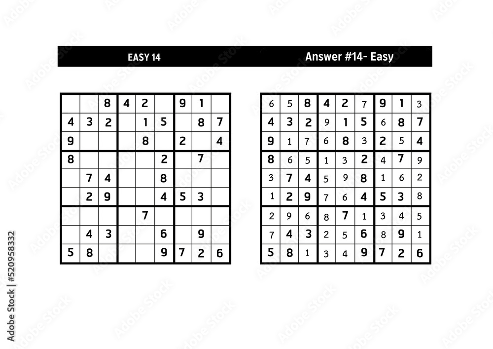 Sudoku puzzle game.Sudoku puzzle with a solution - EASY LEVEL Sudoku puzzle game.Sudoku puzzle with a solution - EASY LEVEL