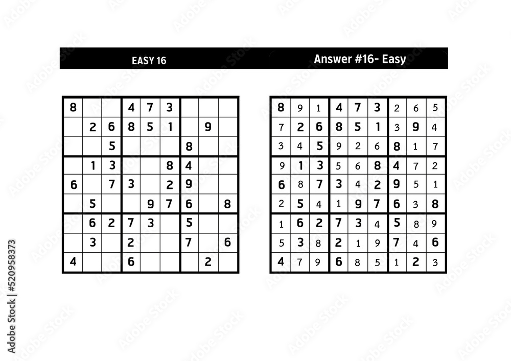 Sudoku puzzle game.Sudoku puzzle with a solution - EASY LEVEL Sudoku puzzle game.Sudoku puzzle with a solution - EASY LEVEL