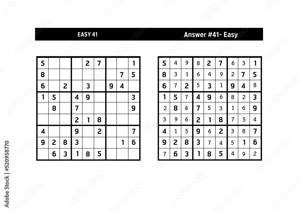Sudoku puzzle game.Sudoku puzzle with a solution - EASY LEVEL Sudoku puzzle game.Sudoku puzzle with a solution - EASY LEVEL