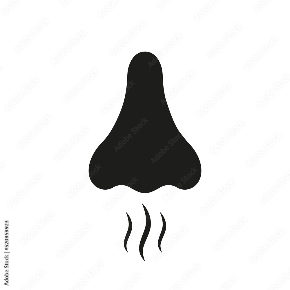 Nose Human Smell Black Silhouette Icon. Nasal Odor Sniff Glyph Pictogram. Bad Aroma Air Breath Flat Symbol. Nose Loss Sense Scent Smell Sign on White Background. Isolated Vector Illustration Nose Human Smell Black Silhouette Icon. Nasal Odor Sniff Glyph Pictogram. Bad Aroma Air Breath Flat Symbol. Nose Loss Sense Scent Smell Sign on White Background. Isolated Vector Illustration