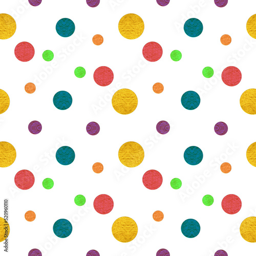 Polka dots seamless pattern on transparent background.. Colorful print design for textile, fabric, fashion, wallpaper, background. 