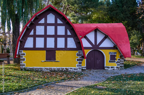 Canvas Print House of snow white in the miguel servet park, huesca