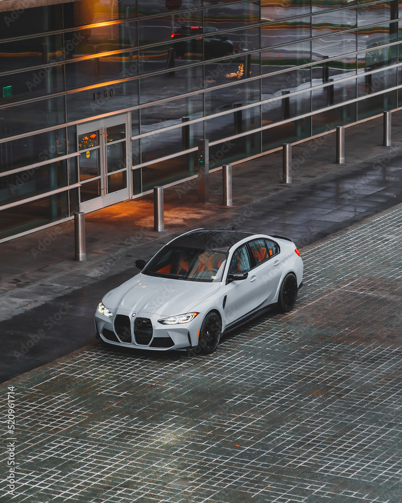 Los-Angeles, USA - May 2022: brand new BMW M3 G80 in the rain. Stock ...