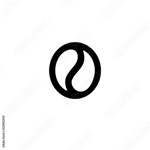 Coffee bean line black icon. Vector flat pictogram isolated on white background.
